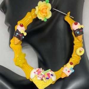 Yellow Bamboo Hoops